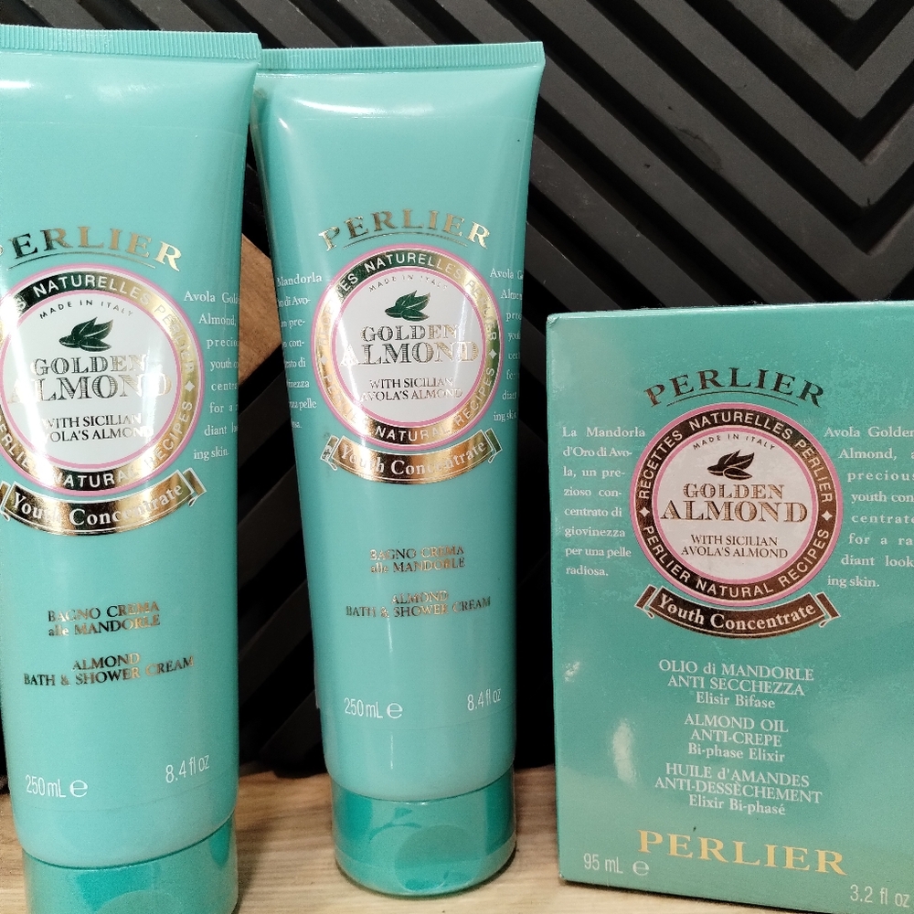 Perlier Golden Almond Shower Cream & Almond Oil Elixir Bi-phase SEALED